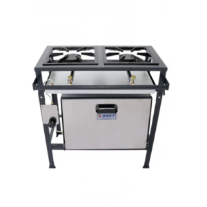 Fogão Industrial 2 Bocas Alta pressão Com Forno Linha Econômica FE-502-F Metal Brey