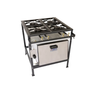 Fogão Industrial 4 Bocas Alta pressão Com Forno Linha Econômica FE-504-F Metalbrey