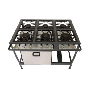 Fogão Industrial 6 Bocas Baixa Pressão Com Forno FE-606-F-3D Metal Brey