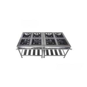 Fogão Industrial 8 Bocas Baixa Pressão Linha Extra Inox 308 INOX Metal Brey